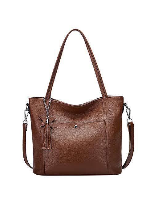 Handbags for Women Genuine Leather Shoulder Handbags Large Hobo Tote Bag By OVER EARTH