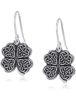 Womens Four Leaf Clover Hook Drop Earrings, Rafaelian