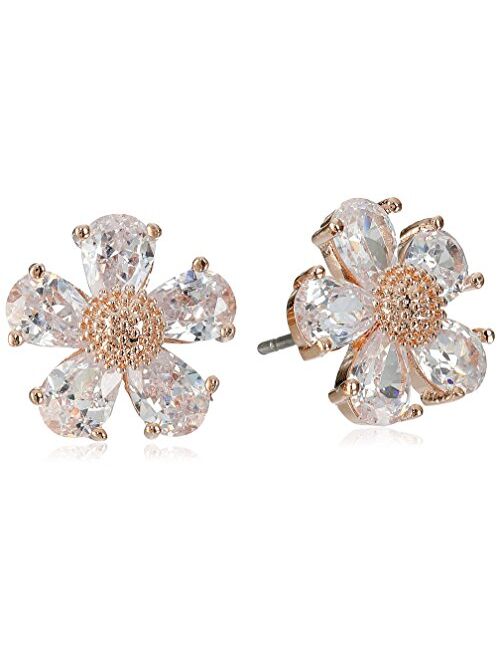 Betsey Johnson Crystal Flower Stud Earrings