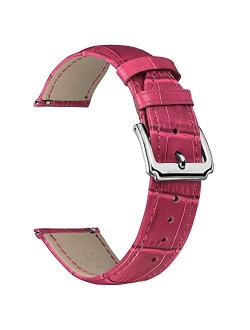 BINLUN Genuine Leather Watch Bands Women Men Quick Release Leather Watch Straps Replacement with 12 Colors Option (10mm, 12mm, 14mm, 15mm, 16mm, 17mm, 18mm, 19mm, 20mm, 2