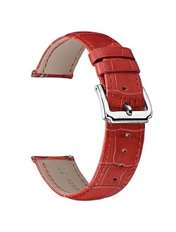 BINLUN Genuine Leather Watch Bands Women Men Quick Release Leather Watch Straps Replacement with 12 Colors Option (10mm, 12mm, 14mm, 15mm, 16mm, 17mm, 18mm, 19mm, 20mm, 2