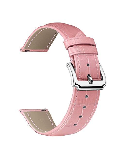 BINLUN Genuine Leather Watch Bands Women Men Quick Release Leather Watch Straps Replacement with 12 Colors Option (10mm, 12mm, 14mm, 15mm, 16mm, 17mm, 18mm, 19mm, 20mm, 2