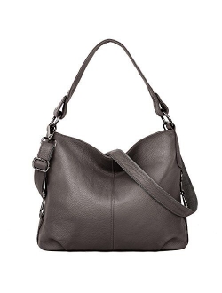 YALUXE Genuine Leather Shoulder Bag Stylish Womens Crossbody Travel Top-Handle