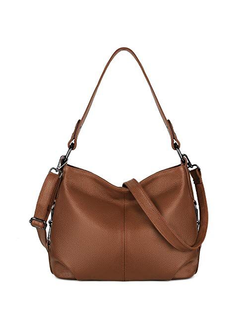 YALUXE Genuine Leather Shoulder Bag Stylish Womens Crossbody Travel Top-Handle