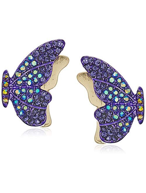 Betsey Johnson Pave Butterfly Stud Earrings