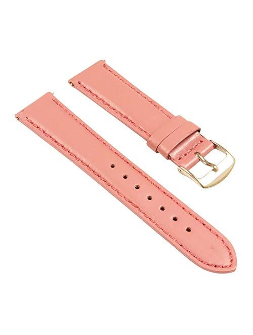 StrapsCo Classic Women's Leather Quick Release Watch Band Strap - Choose Your Color/Length - 8mm 10mm 12mm 14mm 16mm 18mm 20mm 22mm 24mm