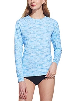 TSLA Women's UPF 50+ Long Sleeve Swim Shirt, UV/Sun Protection Rash Guard, Regular-Fit Quick Dry Water Shirts