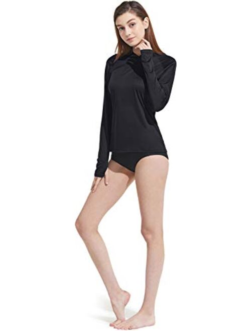 TSLA Women's UPF 50+ Long Sleeve Swim Shirt, UV/Sun Protection Rash Guard, Regular-Fit Quick Dry Water Shirts