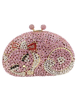 Women Rhinestone Evening-Bag Chain Wedding Clutch-Purse Luxury Handbag Cat