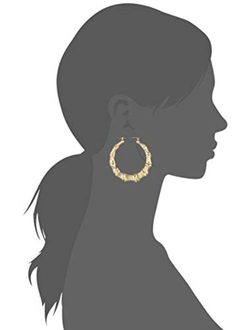 Betsey Johnson Large Bamboo Hoop Earrings