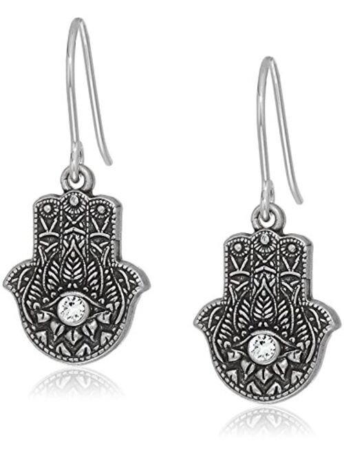 Alex and Ani Womens Hand of Fatima Hook Drop Earrings, Rafaelian