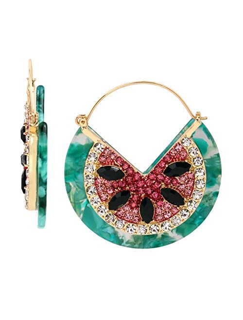 Betsey Johnson Watermelon Hoop Earrings