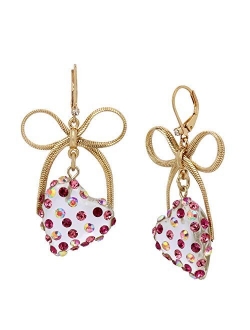 Heart & Bow Drop Earrings