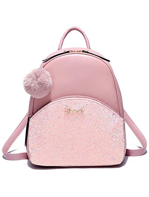 Girls Cute Sequin Leather backpack Purse Satchel School Bags Casual Travel Daypacks for Womens