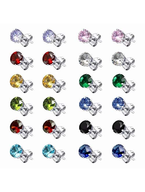 Stud Earrings for Women Hypoallergenic Earrings Set 12 Pairs Value Packaging