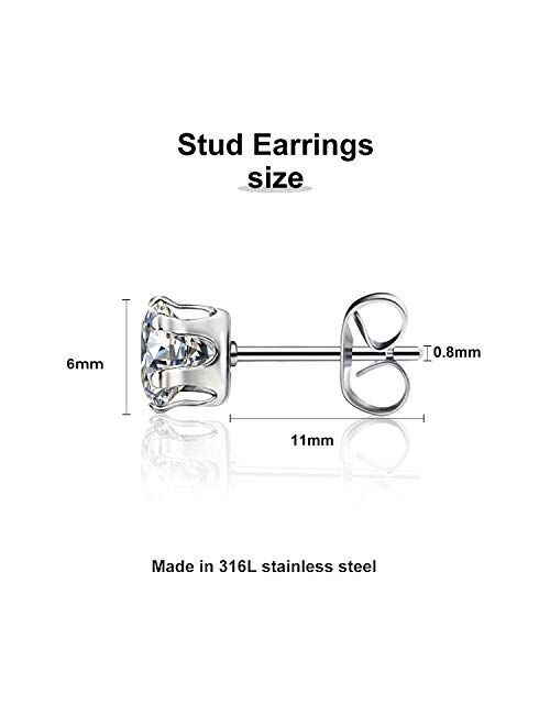 Stud Earrings for Women Hypoallergenic Earrings Set 12 Pairs Value Packaging