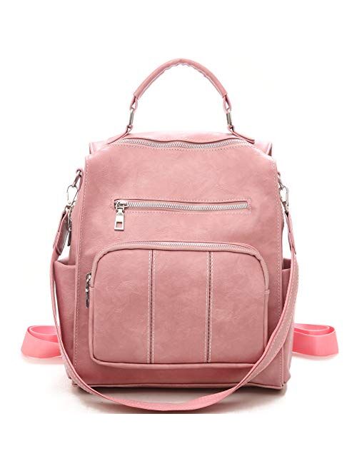 Women's Fashion Purse Backpack Multipurpose Design Handbags and Shoulder Bag PU Leather Travel bag