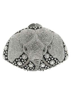 Womens Chain Evening-Bag Rhinestone Wedding Clutch-Purse Luxury Handbag Elephant