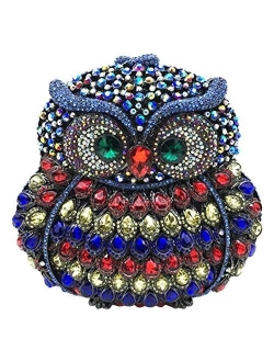 Women Rhinestone Handbag Wedding Ladies Evening-Bag Chain Luxury Clutch-Purse Owl