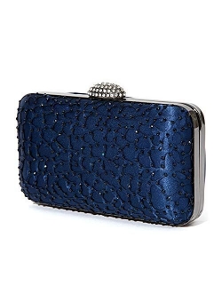 Lace Embellished evening bag with rhinestone closure, JEWEL BAG