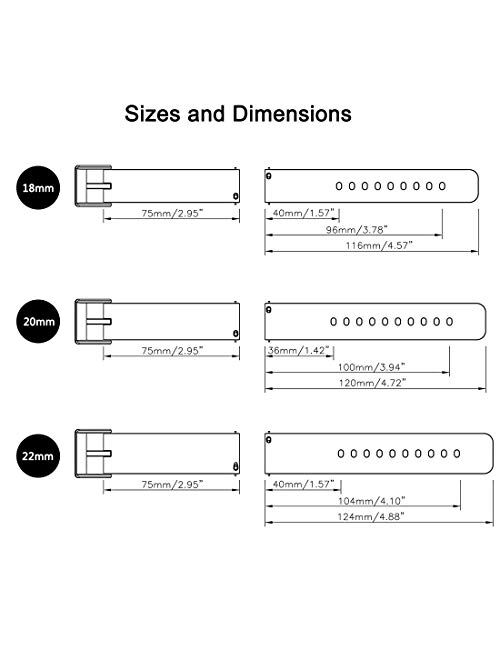 Wellfit Watch Strap, Soft Silicone Quick Release Watch Band, Stainless Steel Buckle, Choose Color & Width,18mm, 20mm, 22mm, Silky Smooth Rubber Watch Bands