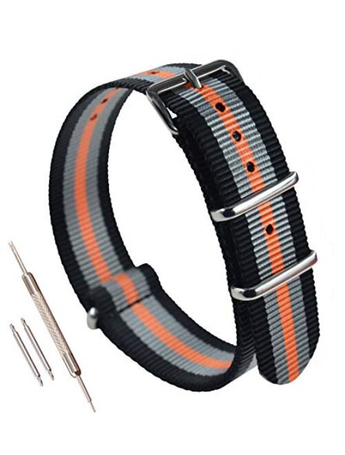 MZBUTIQ Thin Nylon Watch Strap Band Replacement(10-24mm)