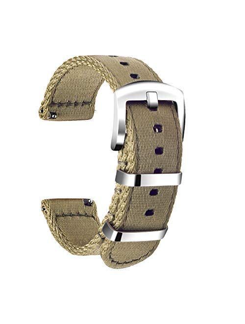 Ullchro Nylon Watch Strap Replacement Canvas Watch Band Military Army Men Women - 18mm, 20mm, 22mm, 24mm Watch Bracelet with Stainless Steel Silver Buckle