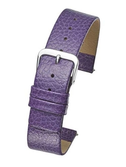 ALPINE Genuine leather watch band - Smooth flat leather watch strap 12mm, 14mm, 16mm, 18mm, 20mm - black, tan, burgundy, pink, blue, green, purple, yellow