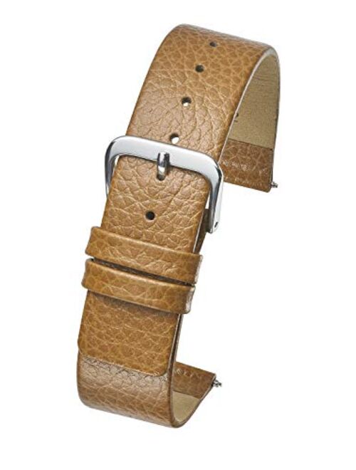 ALPINE Genuine leather watch band - Smooth flat leather watch strap 12mm, 14mm, 16mm, 18mm, 20mm - black, tan, burgundy, pink, blue, green, purple, yellow