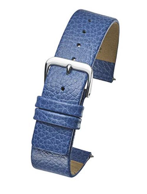 ALPINE Genuine leather watch band - Smooth flat leather watch strap 12mm, 14mm, 16mm, 18mm, 20mm - black, tan, burgundy, pink, blue, green, purple, yellow