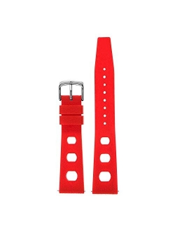 StrapsCo Silicone Rubber Vintage Rally Quick Release Watch Band Strap - Choose Your Color - 18mm 19mm 20mm 21mm 22mm