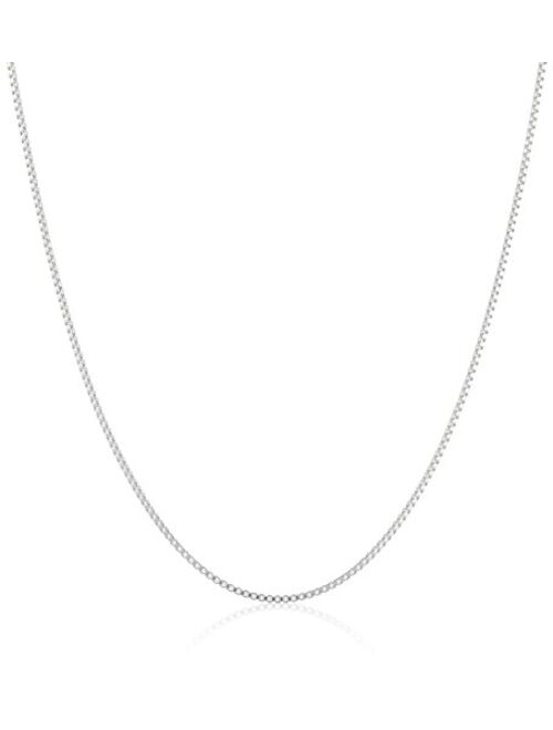 Sterling Silver Thin 0.6mm Box Chain Necklace