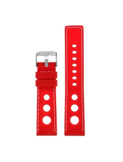 StrapsCo Silicone Rubber Rally Quick Release Watch Band Strap - Choose Your Color - 18mm 20mm 22mm 24mm