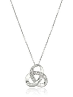 Sterling Silver Diamond Accent Knot Pendant Necklace , 18"