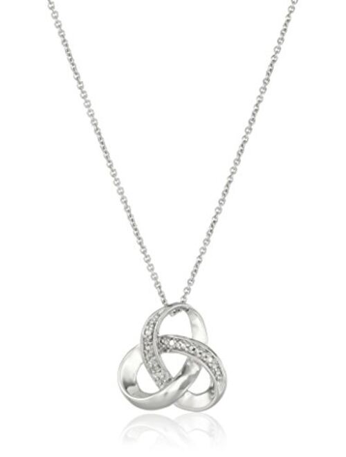 Sterling Silver Diamond Accent Knot Pendant Necklace , 18"