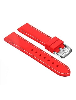 StrapsCo Silicone Rubber Divers Sport Quick Release Watch Band Strap - Choose Your Color - 18mm 20mm 22mm 24mm