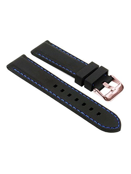 StrapsCo Silicone Rubber Divers Sport Quick Release Watch Band Strap - Choose Your Color - 18mm 20mm 22mm 24mm