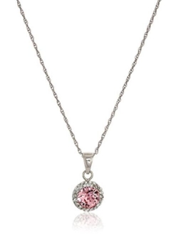 Sterling Silver Swarovski Crystal Halo Pendant Necklace, 18"