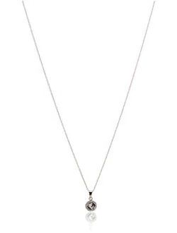 Sterling Silver Swarovski Crystal Halo Pendant Necklace, 18"