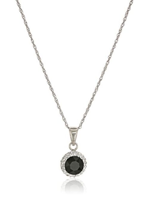 Sterling Silver Swarovski Crystal Halo Pendant Necklace, 18"