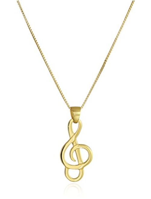 Sterling Silver Musical Note Pendant Necklace, 18"