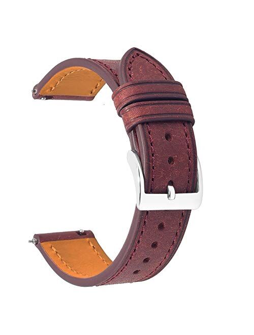 EACHE Quick Release Premium Leather Watch Bands ，Italy Top Grain Leather Watch Straps for Women & Men's - More Colors Choose - Special Effect Leather Watchband 18mm 20mm 