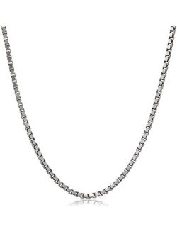 Sterling Silver Italian Diamond Cut Box Chain Necklace