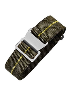 Man's French Troops Military Parachute Watchband Special Elastic Fabric Nylon Canvas Strap Hook Buckle 20/22mm