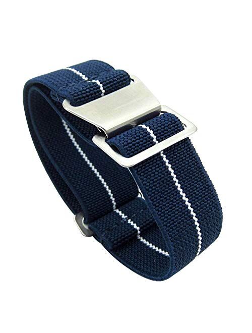 Man's French Troops Military Parachute Watchband Special Elastic Fabric Nylon Canvas Strap Hook Buckle 20/22mm