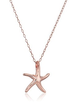 Sterling Silver Starfish Pendant Necklace, 18"