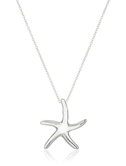 Sterling Silver Starfish Pendant Necklace, 18"