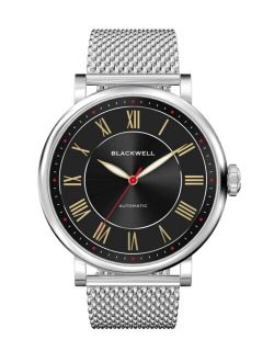 Sunray Black Dial with Silver Tone Steel and Silver Tone Steel Mesh Watch 44 mm