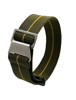 60's French troops Parachute Special Elastic Nylon Watch Band Man's Universal Nylon Strap Army-Green 20/21/22mm