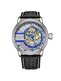 Original Mens Watch - Automatic Self Winding Dress Watch - Skeleton Watches for Men - Leather Watch Strap Mechanical Watch Analog Watch for Men